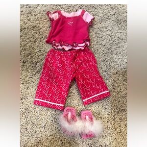 Pink Heart valentines pj set